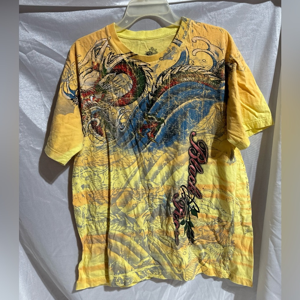 Vintage Yellow T Shirt by Black Rose sz Large